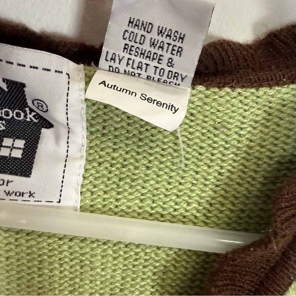 Storybook Knits Sweater Womens Large Green Floral Autumn Serenity Cardigan - Picture 8 of 11